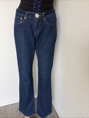 Classic Dark Indigo Flare Jeans - Mid Rise Wide Leg